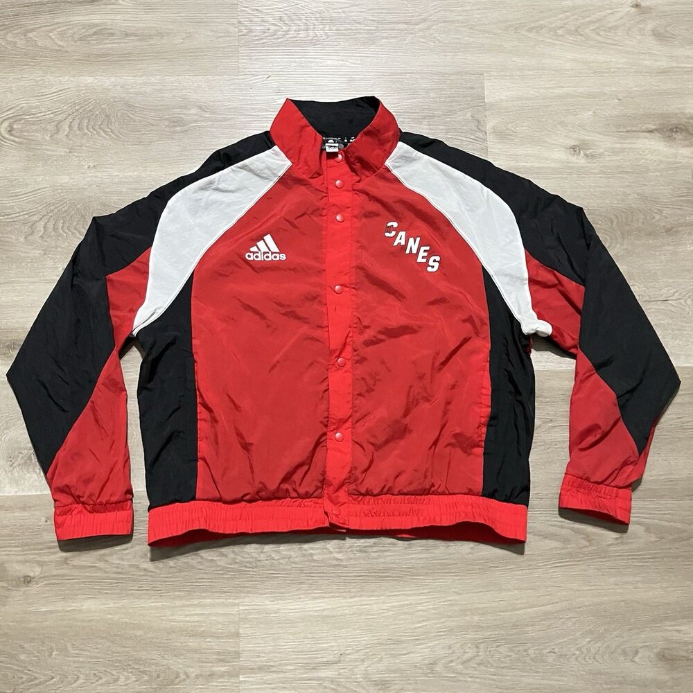 Adidas Carolina Hurricanes NHL Hockey Snap-Front Jacket Red Black White Size 2XL